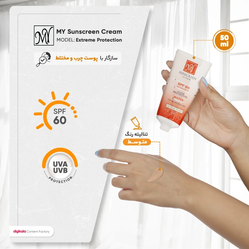 ضد آفتاب رنگی مای SPF60 - تصویر 3